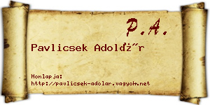 Pavlicsek Adolár névjegykártya